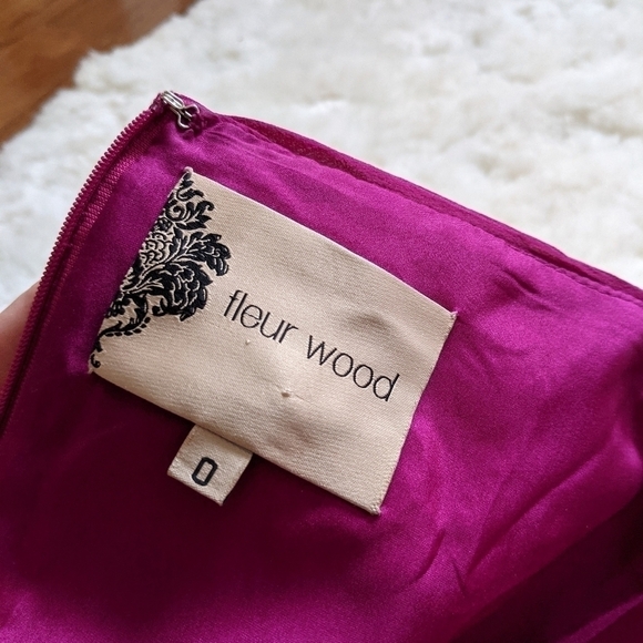 𝅺anthropologie fleur wood silk ruffled maxi dress - Picture 8 of 14